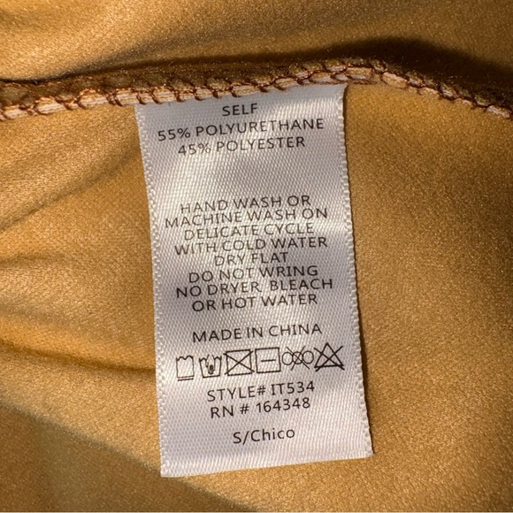 First Love by Lovelyn Brown Faux Leather Peplum Top Size S - Picture 8 of 8